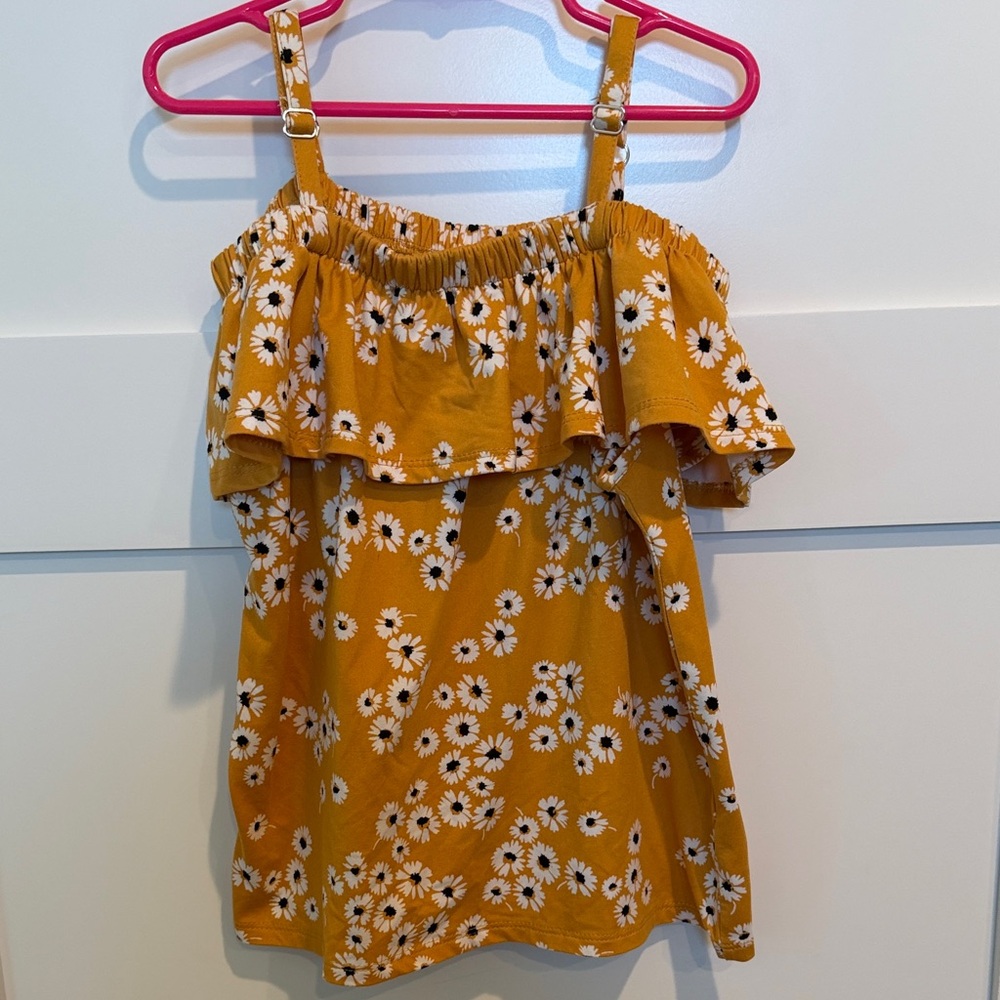 Floral Yellow Kids Tank Top